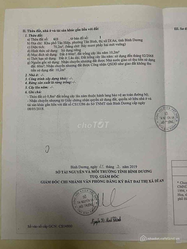 Bán đất thổ cư: BÁN BDS DĨ AN GIÁ RẺ NHẤT KHU VỰC