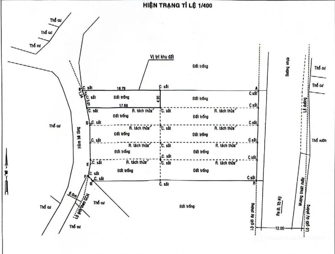 Bán đất thổ cư: HÀNG MỚI SHR - 5 LÔ ĐẤT F0 MẶT TIỀN TÂN CHÁNH HIỆP 25, P.TRUNG M