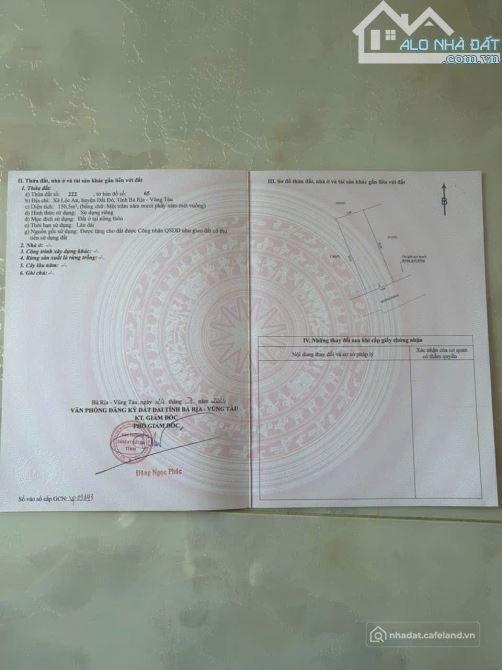 Bán đất thổ cư: CHỦ KẸT NGÂN HÀNG GỬI BÁN NHANH LÔ ĐẤT BIỂN LỘC AN GIÁ CHỈ 1TỶ32