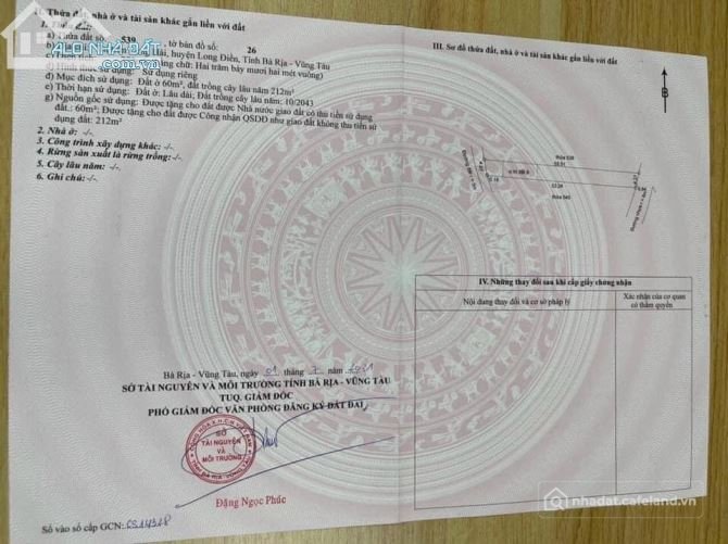 Bán đất thổ cư: Mở bán 16 lô F0 đất sổ đỏ riêng khu suối tiến long hải giá 1ty3-