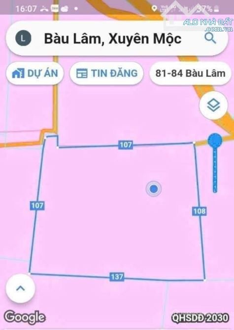 Bán đất nông, lâm nghiệp: Tích: 13.250m2 . có 300m2 Tho Cư . phủ hồng 100% xã bà