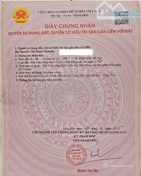 Bán đất thổ cư: KẸT TIỀN GỬI BÁN NHANH LÔ ĐẤT NGAY CHỢ LỘC AN GIÁ CHỈ 1Tỷ050