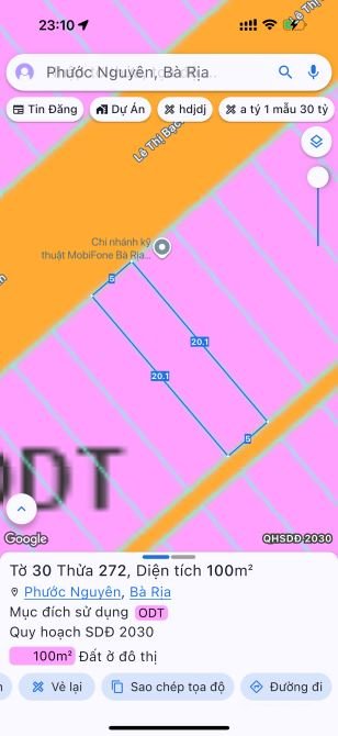 Bán đất thổ cư: Bán đất tái định cư Memory, phường Phươcd Nguyên, TP Bà Rịa, 5x2