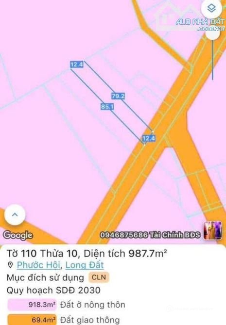 Bán đất thổ cư: CHUYỂN NHƯỢNG LÔ ĐẤT Gần 1000m2 CÁCH BÃI TẮM LỘC AN 700M