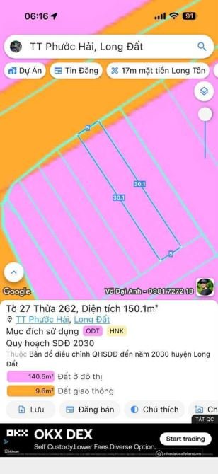 Bán đất thổ cư: CHỦ KẸT TIỀN BÁN NHANH ĐẤT LONG MỸ – PHƯỚC HẢI CẦN BÁN CHỈ 870TR