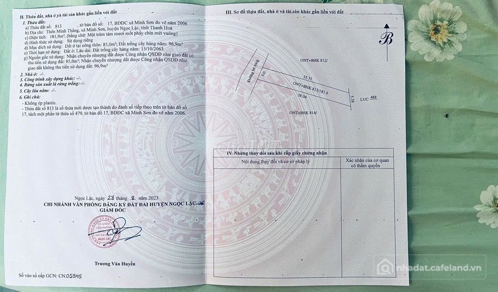 Bán đất thổ cư: CHÍNH CHỦ GỬI BÁN LÔ ĐẤT ĐẸP MINH SƠN - NGỌC LẶC