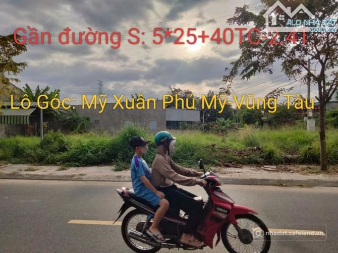 Bán đất thổ cư: Lô Góc, Kinh Doanh, 5*25, 40Tc, chỉ 2.4T, Mỹ Xuân, Phú Mỹ, Vũng 