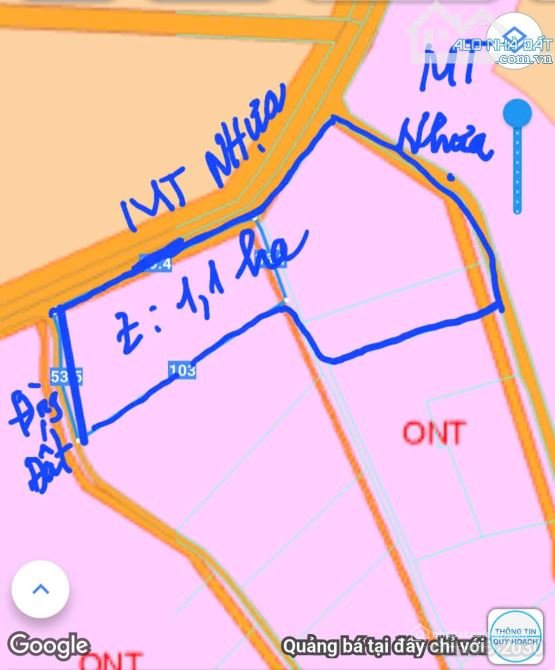 Bán đất thổ cư: Bán hơn 1ha đất 3 mặt tiền ấp Hiệp Thành, xã Quảng Thành, Châu Đ