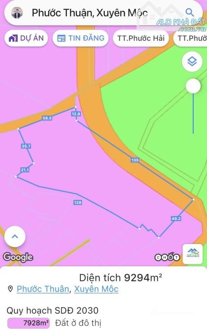 Bán đất thổ cư: BÁN 1HA BIỂN HỒ TRÀM, PHỦ HỒNG TOÀN BỘ, SAU LƯNG SÂN GOLF THE BL