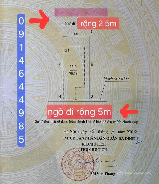 Bán đất thổ cư: Đất Vạn Phúc, 70m2 hai mặt ngõ, giá mềm như bún, chờ bạn xây tổ 