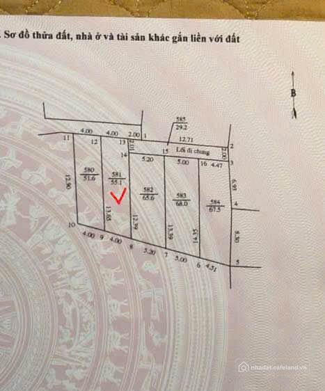 Bán đất thổ cư: Bán đất vuông vắn 55.1m² tại Thanh Phần, Phúc Thọ, Hà Nội - Gần 