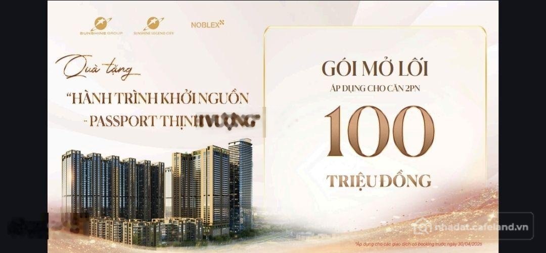 Bán căn hộ chung cư: Chỉ từ 1,2 tỷ sở hữu căn góc 2PN tại Sunshine Legend City v