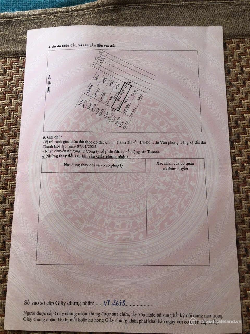 Bán đất thổ cư: Cần bán lô đất chính chủ,thuộc dự án Nghi Sơn Central Park!