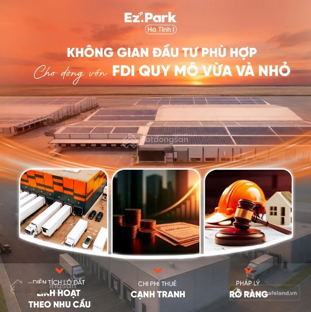Bán kho, nhà xưởng: Giá 55 usd/m2 Đất cụm công nghiệp EZ. Park Hà Tĩnh I (CCN Đứ