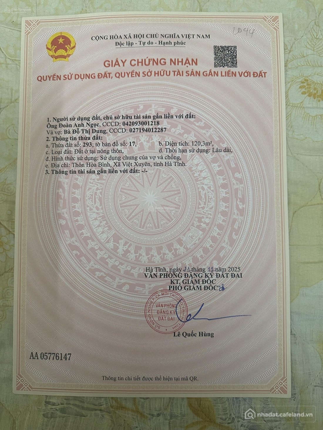 Bán đất thổ cư: Bán Đất Visip, 2,4 tỷ, 240m2 bao đẹp Hot!