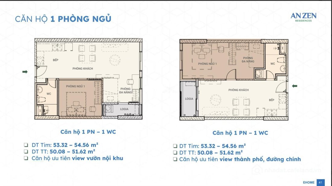 Bán căn hộ chung cư: Tổng hợp quỹ căn dự án an zen residences hải phòng căn 1pn+