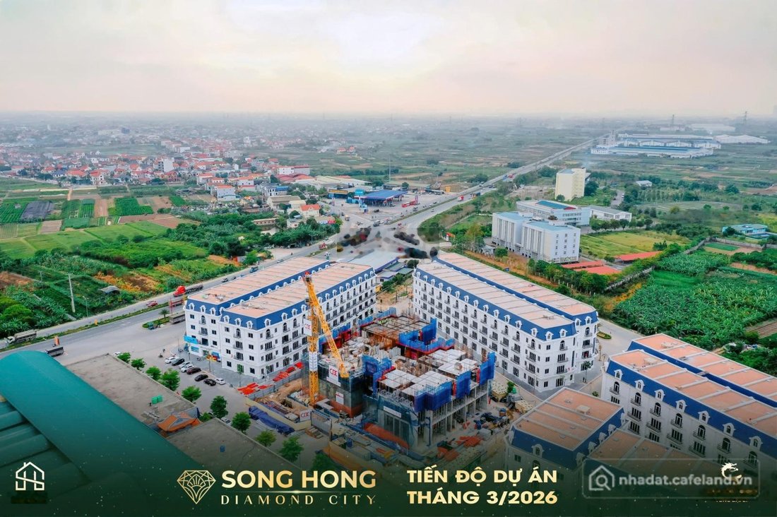 Bán biệt thự: Trực tiếp CĐT mở bán dãy LK5 Sông Hồng Diamond City - đối diện chu