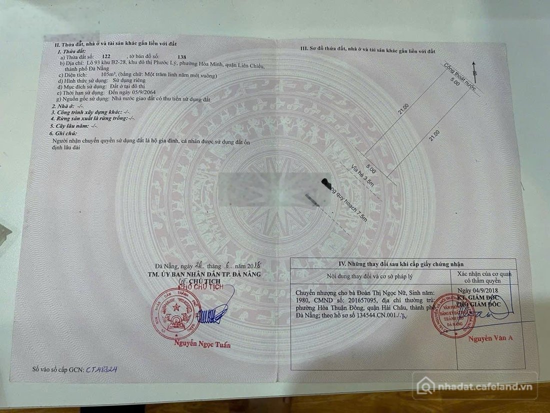Bán đất thổ cư: Bán cặp đất 210m2 khu đô thị phước lý