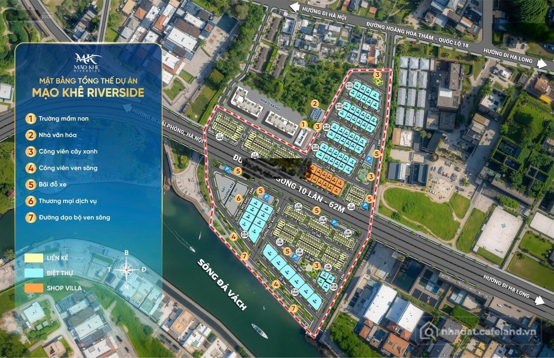Bán đất thổ cư: Mở bán đợt 1 dự án Mạo Khê Riverside - Khu dân cư Vĩnh Hồng - 2x