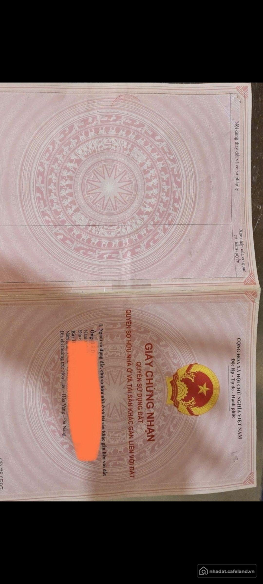 Bán đất thổ cư: Cần bán lô đg Bắc thượng5 TĐC hòa hiệp nam song song với đg Nguy