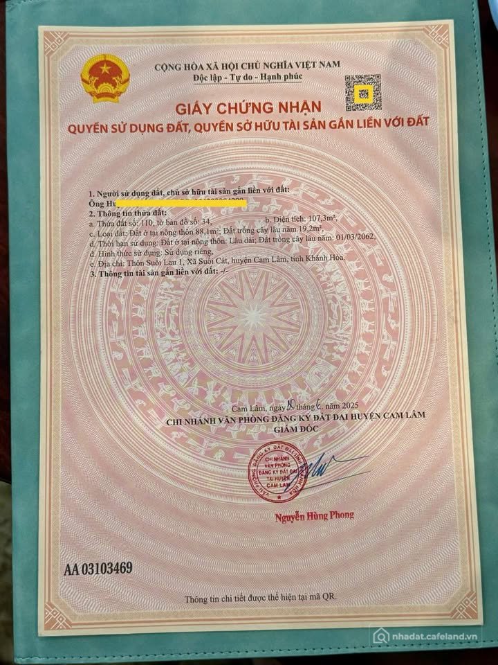 Bán đất thổ cư: Bán nhanh 2 lô đất liền kề khu Bàn Cờ Suối Cát, Cam Lâm, Khánh H
