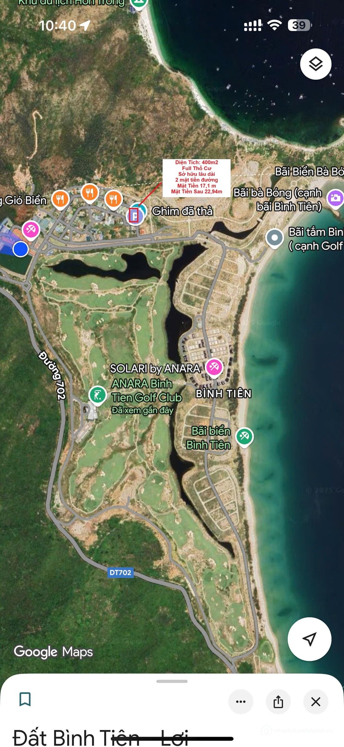 Bán đất thổ cư: Bán đất tại Anara Bình Tiên Golf & Beach Resort, 11,899 tỷ, 400 