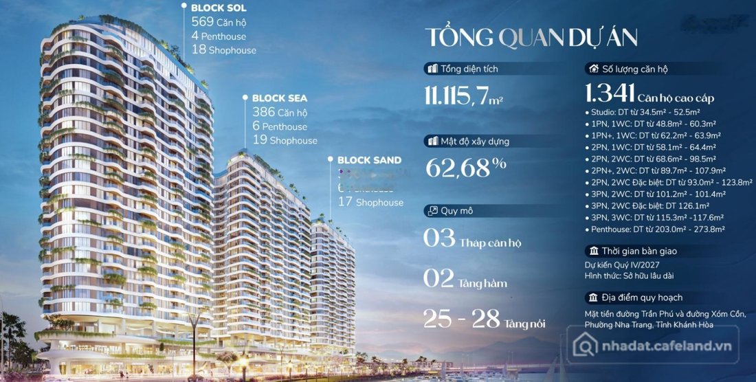 Bán căn hộ chung cư: Căn hộ cao cấp Welltone Luxury Residence cạnh Biển Nha Tran