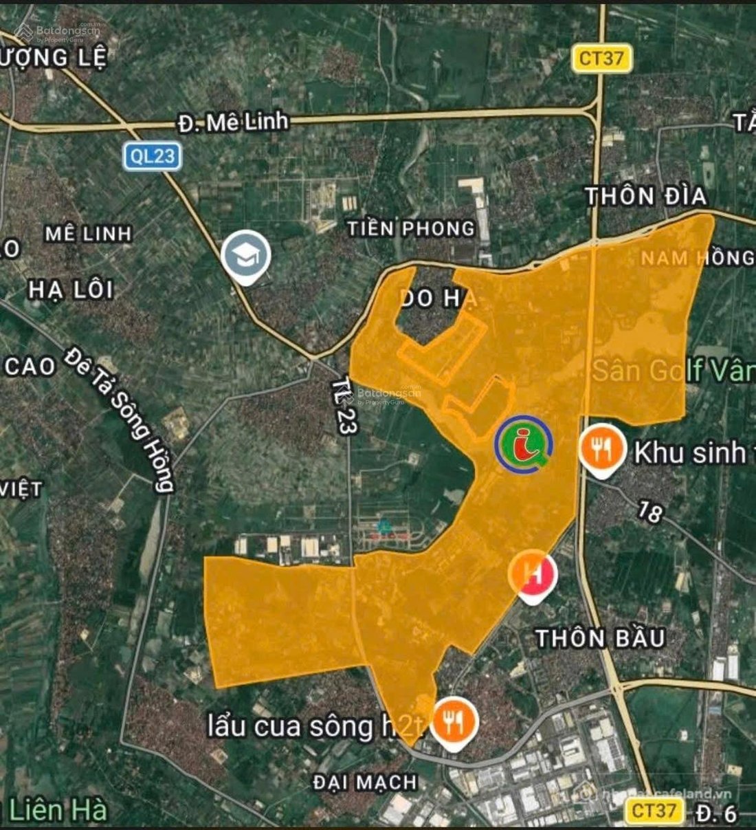 Bán đất thổ cư: Đìa - Phúc Thịnh (Nam Hồng cũ) 70m mt rộng ô tô đỗ giáp cao tốc-