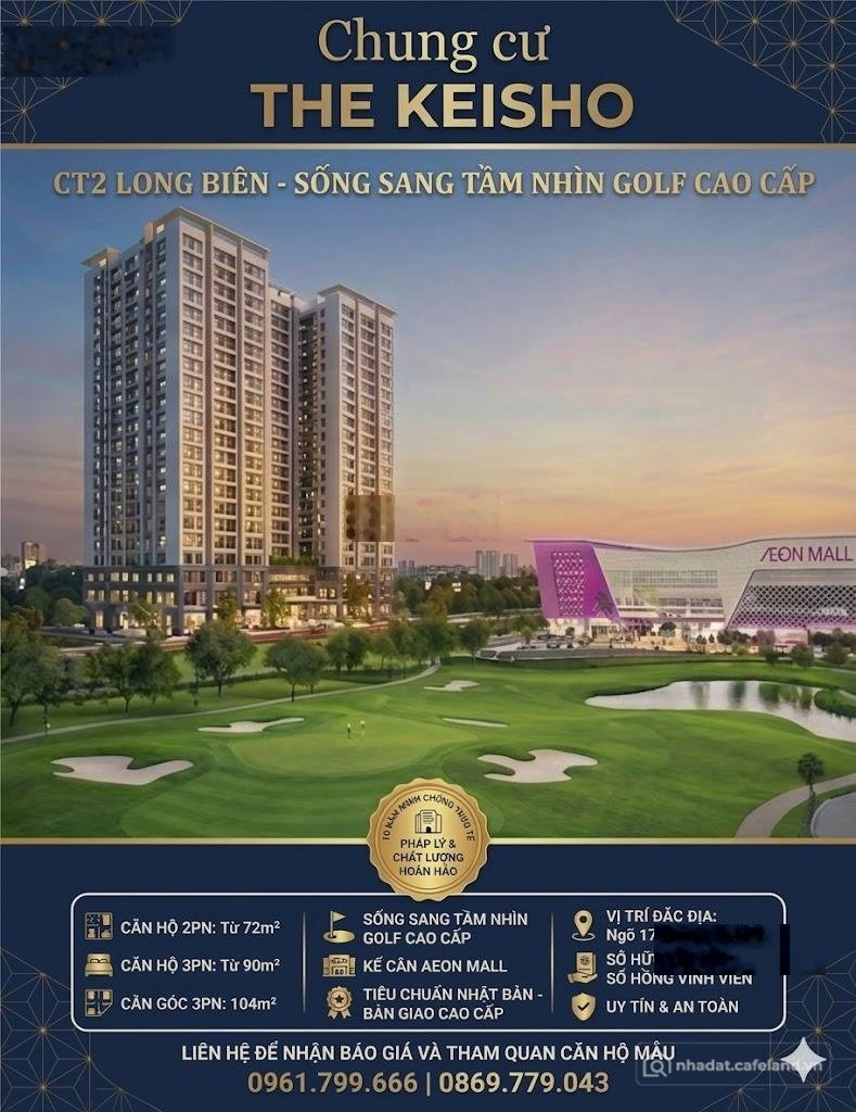 Bán căn hộ chung cư: The Keisho CT2 Long Biên: Đặc quyền sống chuẩn Nhật, View S