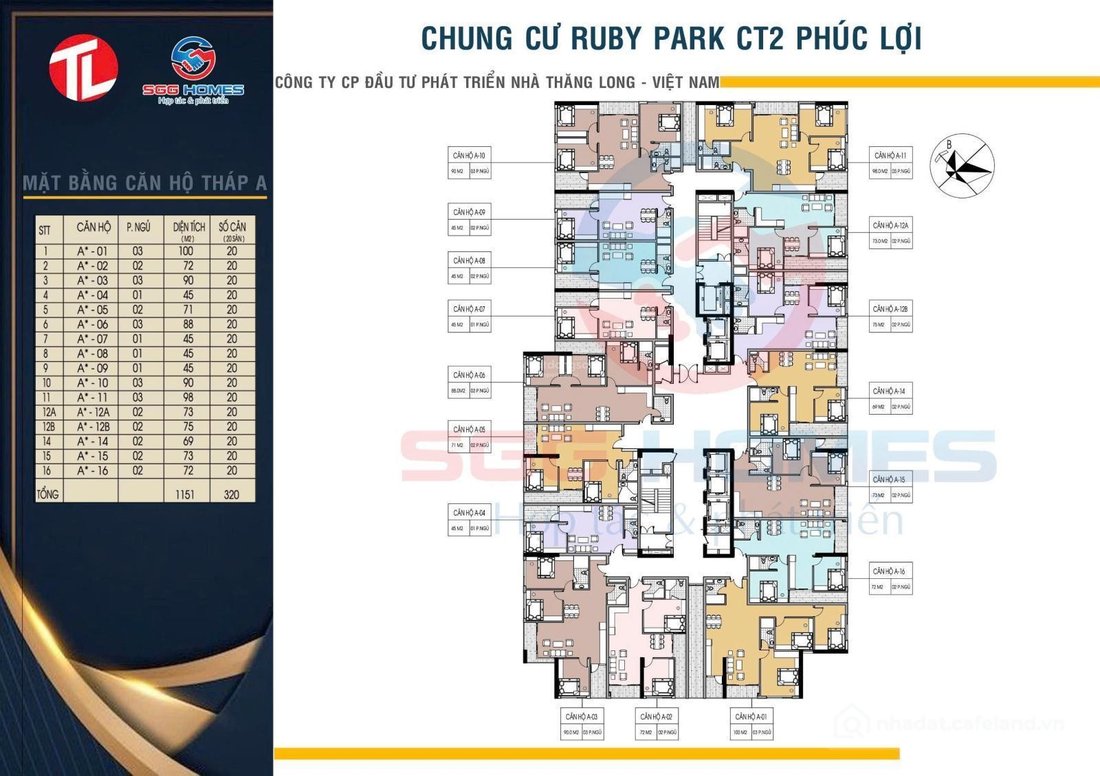 Bán căn hộ chung cư: Suất đối ngoại 2PN tầng cao Dự án Ruby Park giá chỉ 4.3x tỷ