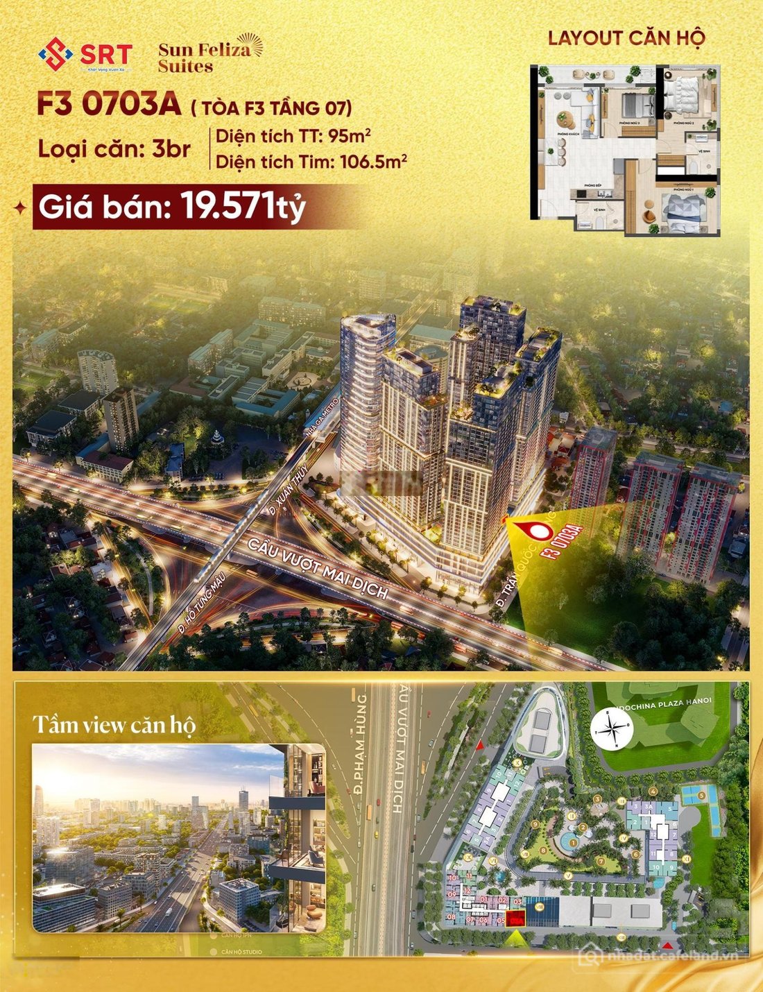 Bán căn hộ chung cư: Quỹ căn độc quyền 1N - 2N - 3PN - 4PN Sun Feliza Suites Cầu