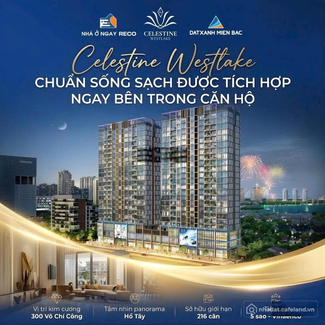 Bán căn hộ chung cư: Bán CC Celestine Westlake, gần 2 con Rồng, giá chỉ 13,5 tỷ,