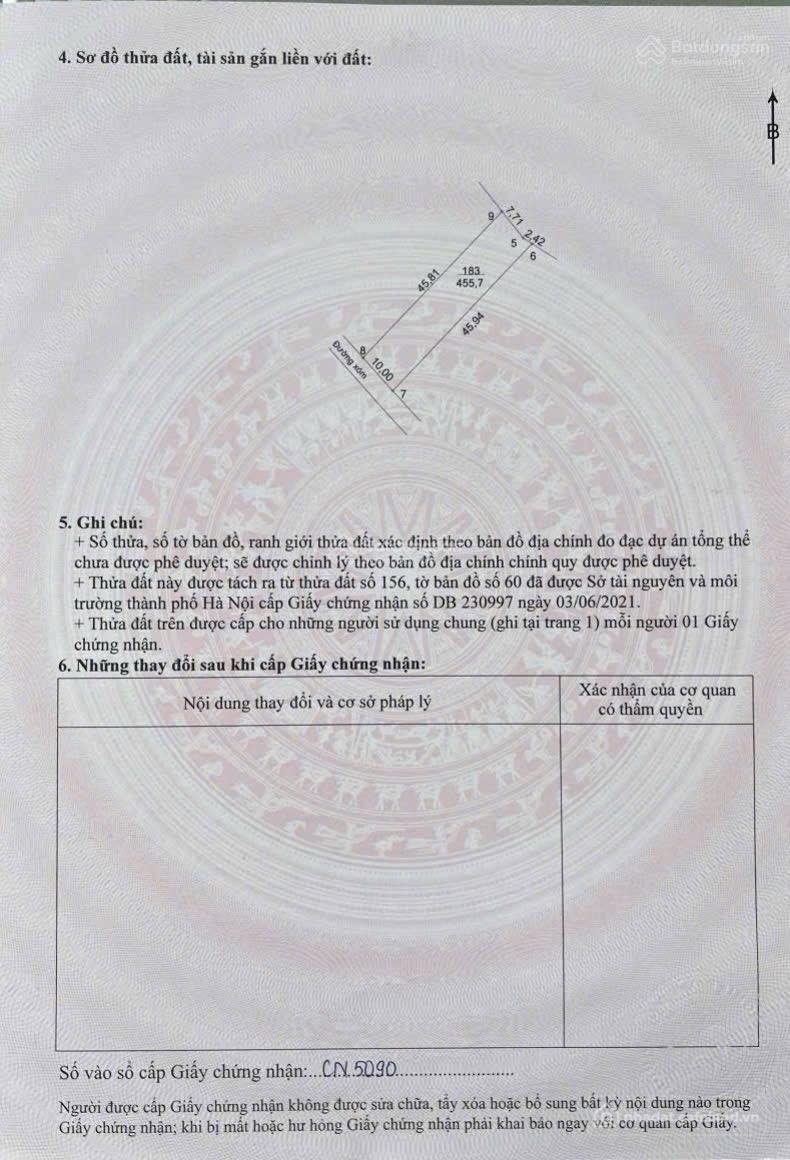 Bán đất thổ cư: Cần chuyển nhượng 455m2 trong đó có 150m2 TC tại Yên Bài (Vân Ho