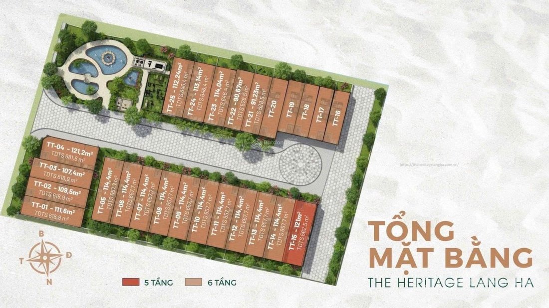 Bán biệt thự: Bán nhà phân lô dự án The Heritage Láng Hạ DT 114m2 xây 5 tầng