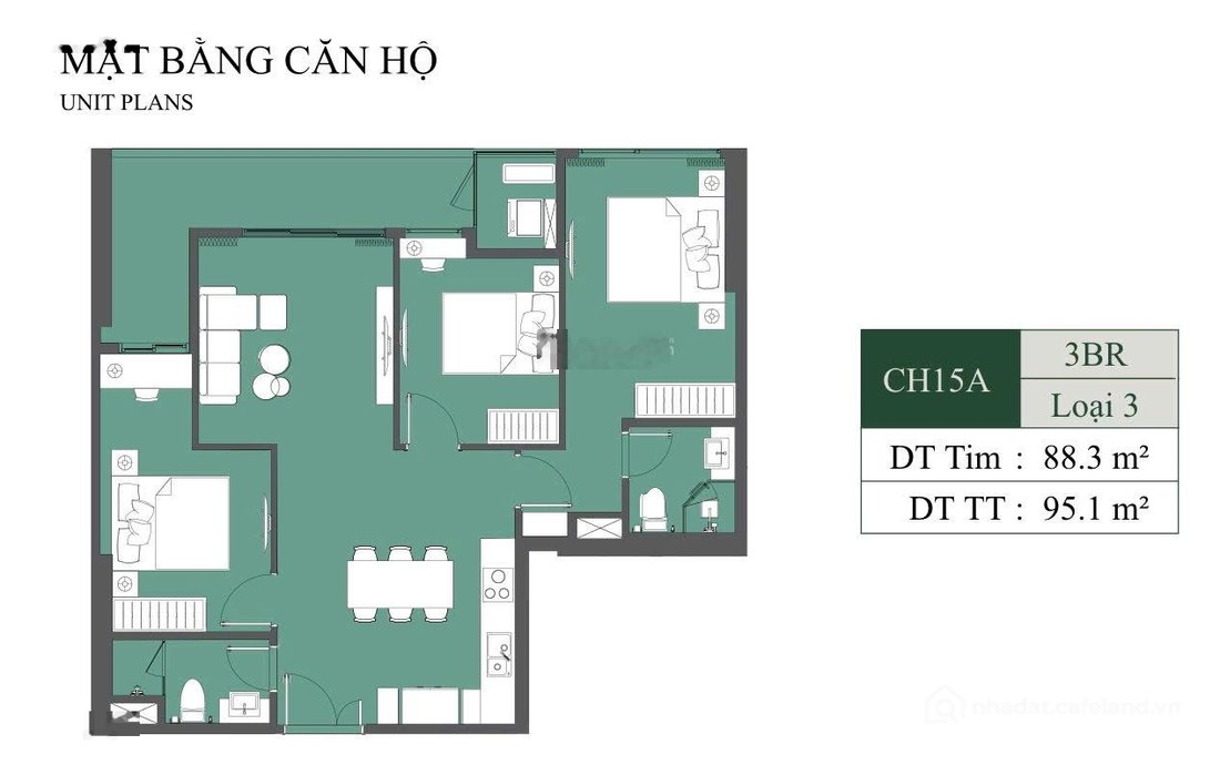 Bán căn hộ chung cư: 96 triệu/ m2 - Bán căn 3 ngủ giá rẻ nhất toà A1 Lumiere Eve