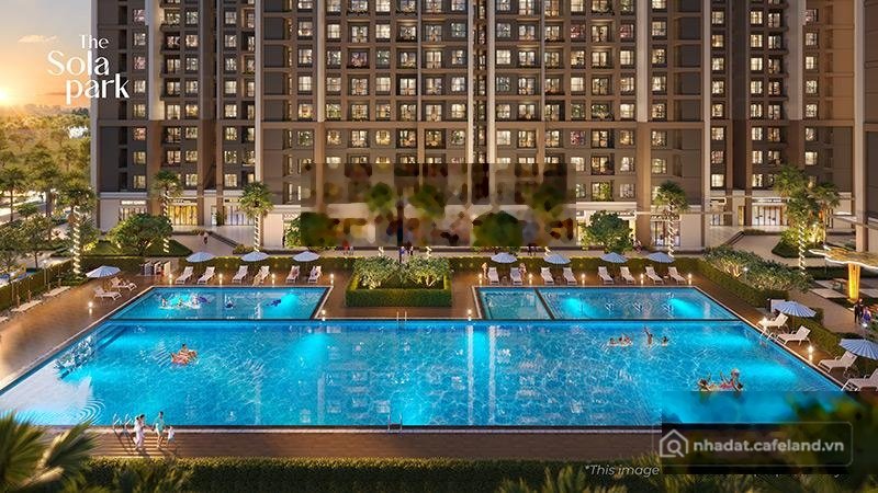 Bán căn hộ chung cư: Bán CH- 75m2- 3PN- Giá 5.9 tỷ- Tầng cao Sola Park- Vinhomes