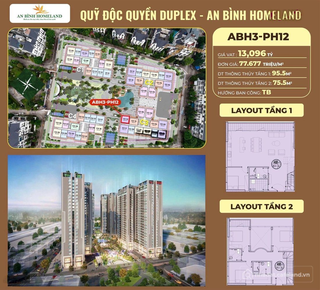 Bán căn hộ chung cư: Bán căn duplex chung cư An Bình Homeland tại Lê Trọng Tấn, 