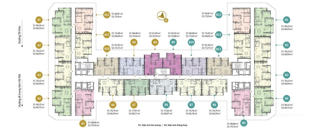 Bán căn hộ chung cư: Căn góc 85m2 CC Anland Premium, ban công Đông Nam. Nội thất