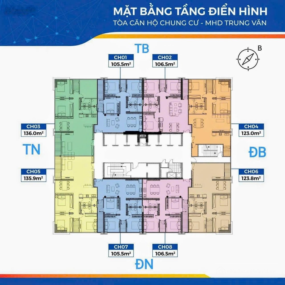 Bán căn hộ chung cư: Bán CHCC tại MHD Trung Văn 29 Tố Hữu. 105,5m2 - TK 3N - 2VS