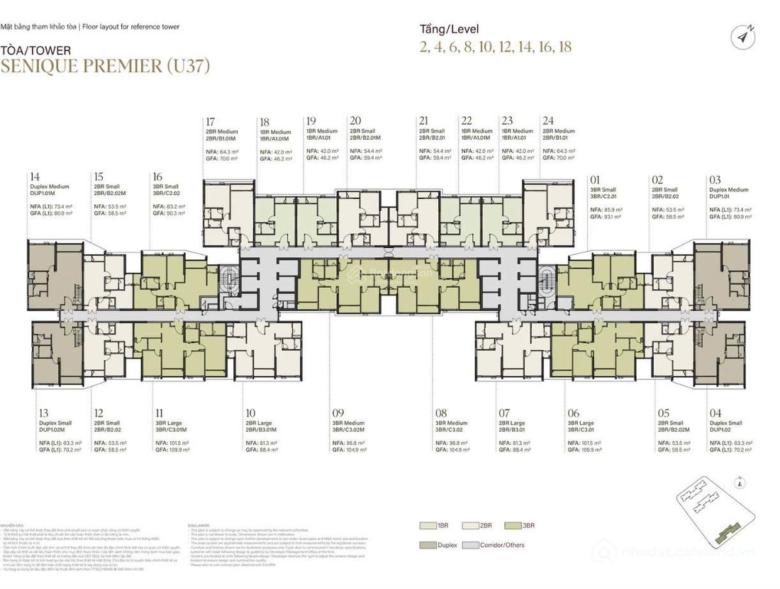 Bán căn hộ chung cư: Bán căn 2PN 2WC cực đẹp tầng trung tòa cao cấp Premier(S3) 