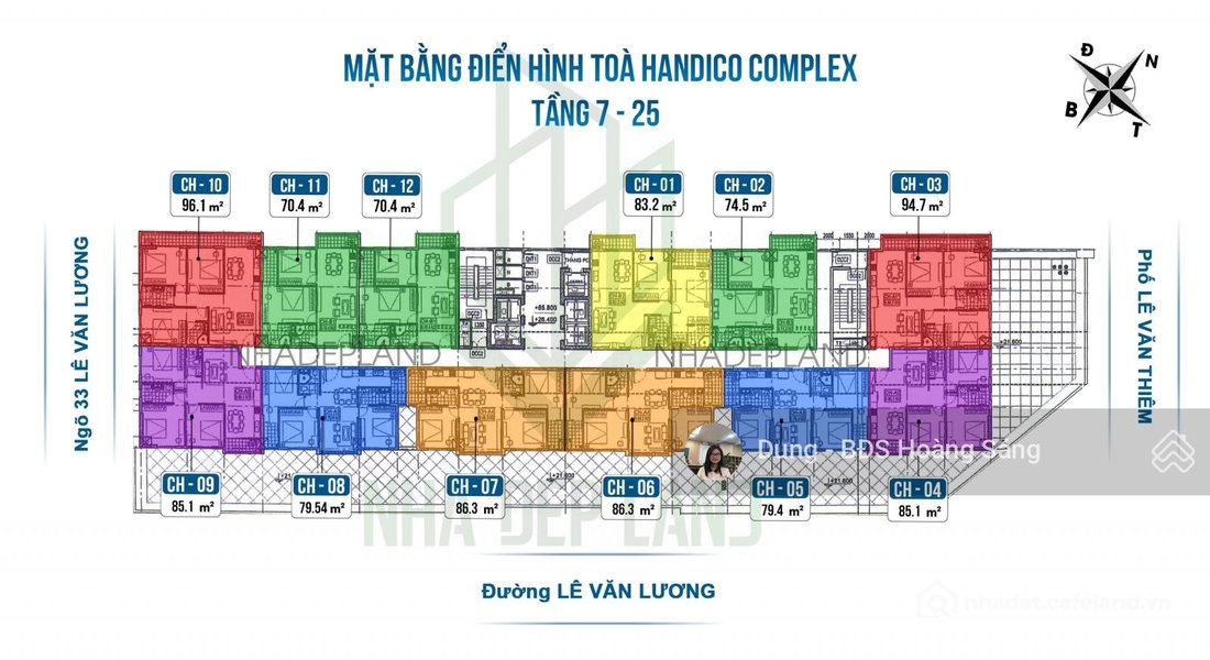 Bán căn hộ chung cư: Ko ảo, Chính chủ gửi bán Handico, CC 33 Lê Văn Lương: 70,5m