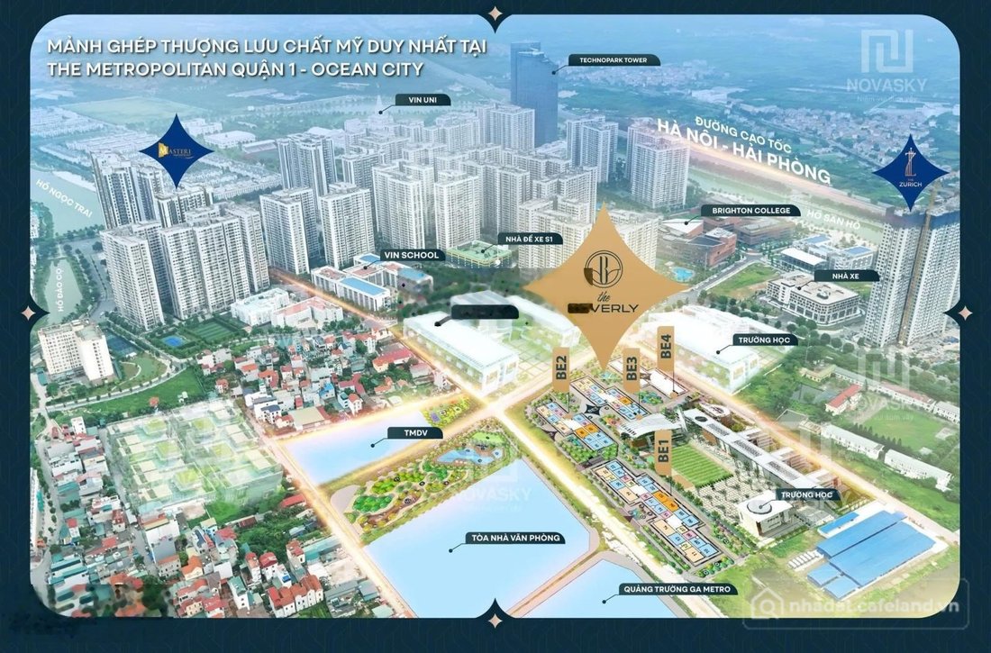 Bán căn hộ chung cư: Bán 2PN+1, Vinhomes Ocean Park, The Beverly, 77m2 View Sông