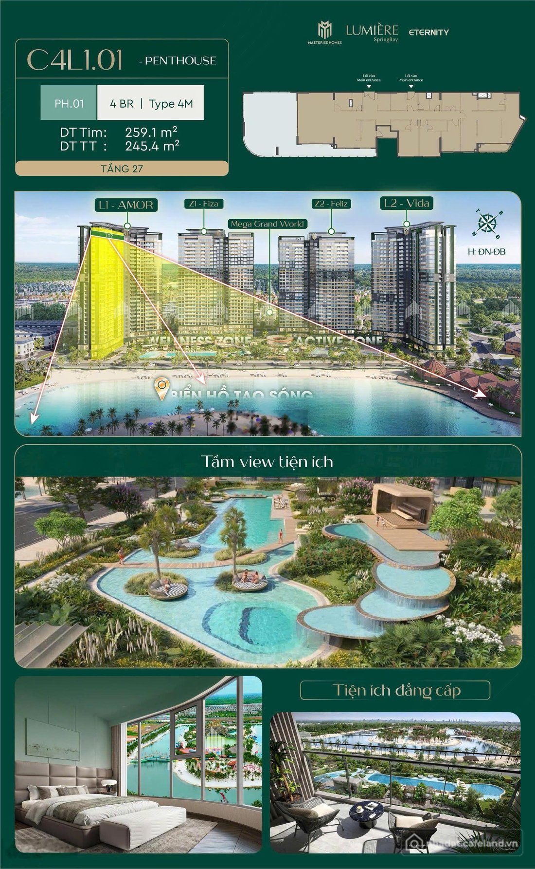 Bán căn hộ chung cư: Penthouse đẳng cấp tại lumière springbay view biển hồ tạo s