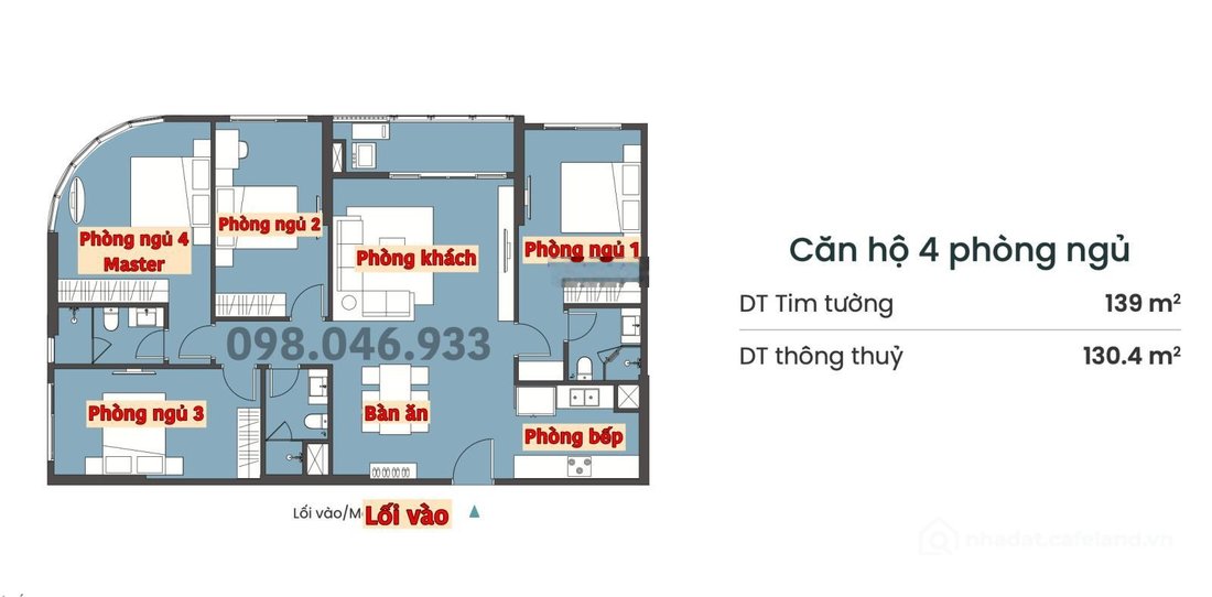 Bán căn hộ chung cư: Masteri Grand Coast_Siêu phẩm 4N3VS siêu VVIP 130.9m2 TT_ N