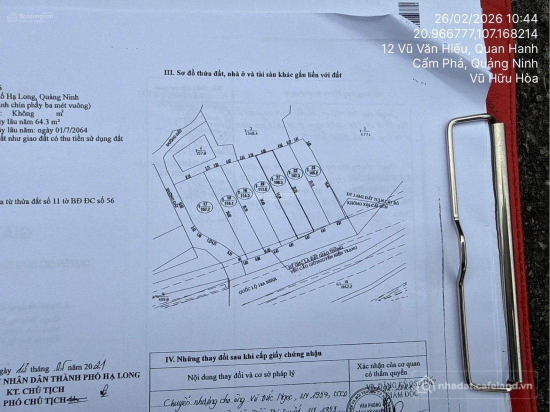 Bán đất thổ cư: Ngân hàng thanh lý lô đất mặt đường - P. Hà Phong, TP Hạ Long, Q