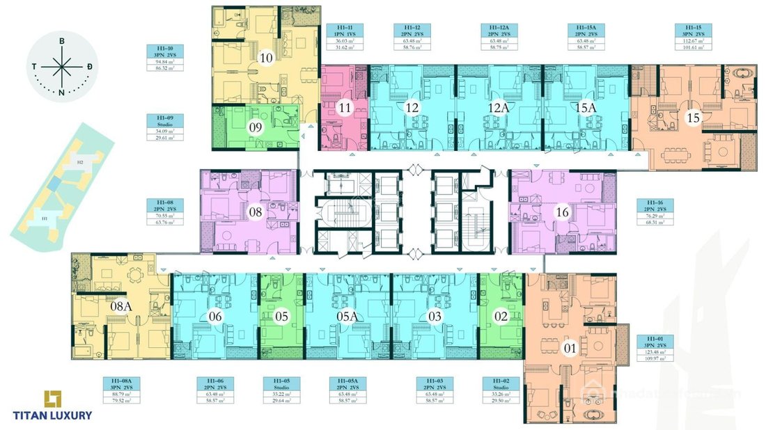 Bán căn hộ chung cư: Bán căn 3PN 2WC diện tích 110m2 Haven giá 8,8ty tỷ bao phí,