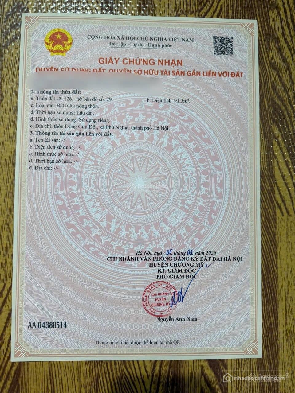 Bán đất thổ cư: Bán Đất nền Khu công nghiệp Phú Nghĩa, giá cực chất 2,9 tỷ, 91,3