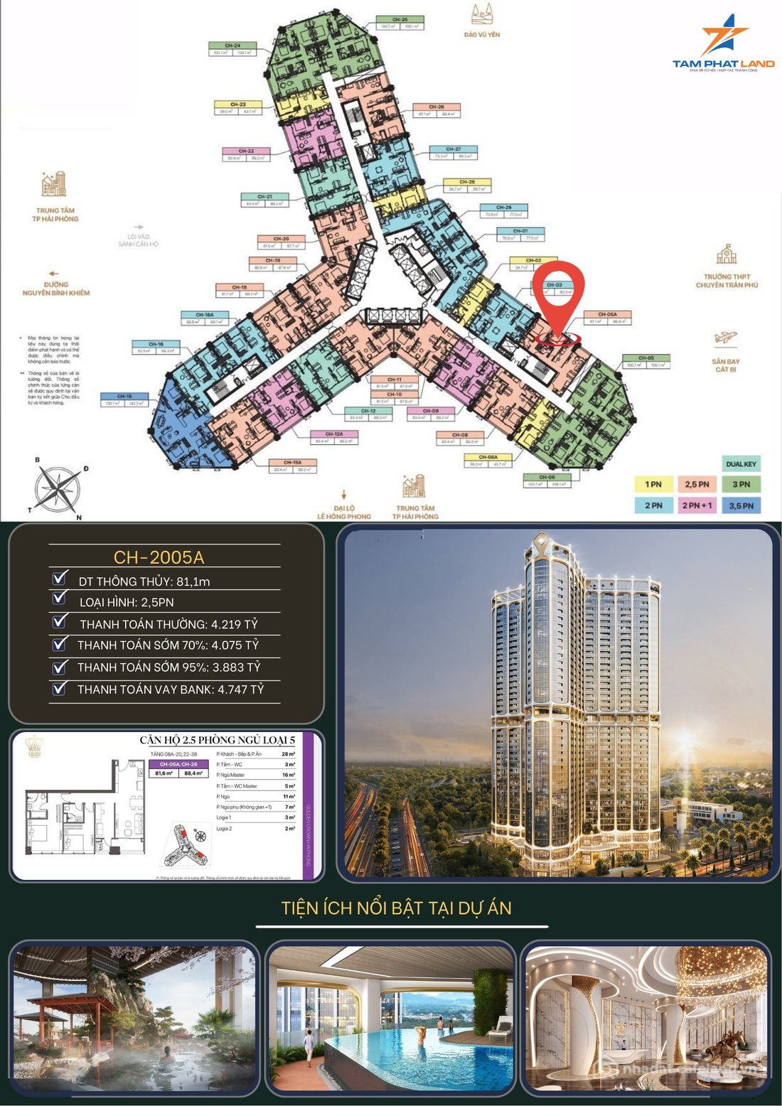 Bán căn hộ chung cư: Cú sốc giá Golden Crown: Căn 2.5PN 81m² chỉ 3.883 tỷ - Duy 
