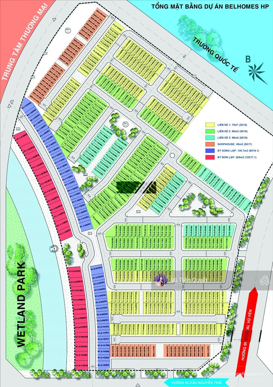 Bán biệt thự: Bán biệt thự liền kề 75m2, xây 3 tầng tại Belhomes Hải Phòng - Châ