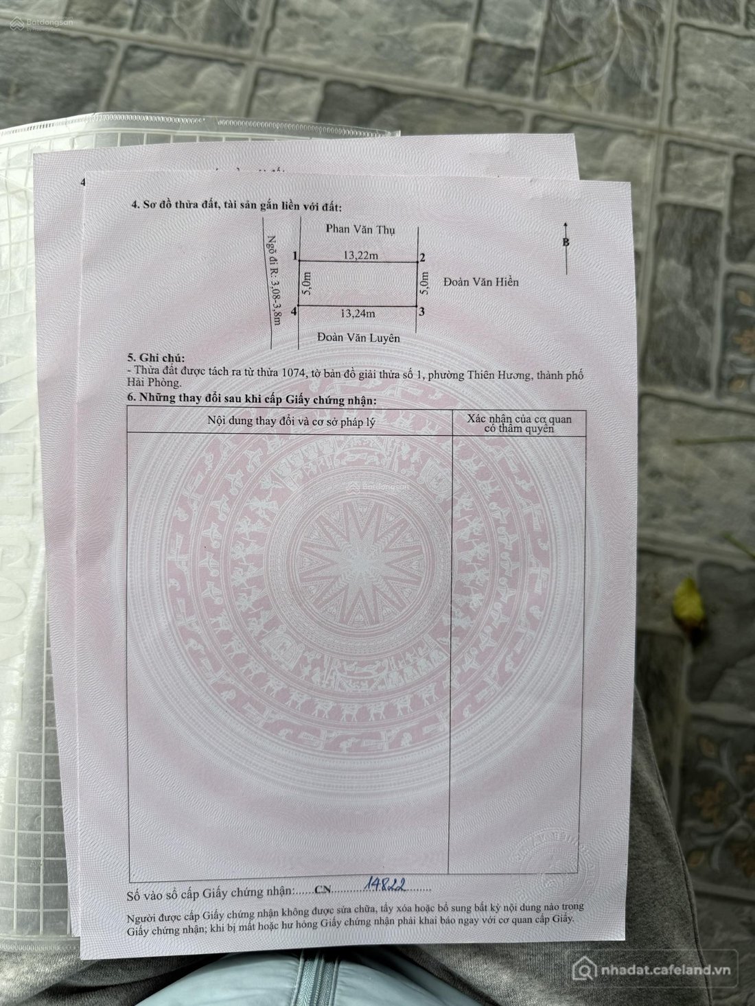 Bán đất thổ cư: Bán lô Hoàng Động- Thuỷ Nguyên gần KCN ô tô quay đầu 66mchỉ 1,5 